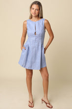 Load image into Gallery viewer, Light Blue Linen Flare Dress