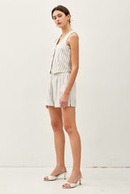 Load image into Gallery viewer, Ivory Striped V-Neck Button Up Vest