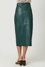 Load image into Gallery viewer, Teal Green Leather Midi Skirt