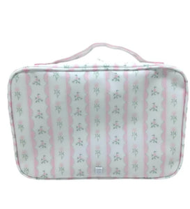 TRVL Bundle Up Hanging Toiletry Bag- Ribbon Floral Pink