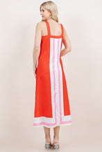 Load image into Gallery viewer, Red/Pink Striped Slvls Square Neck Maxi Dress