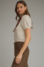 Load image into Gallery viewer, Ecru Puff Slv Sweater w/ Scarf