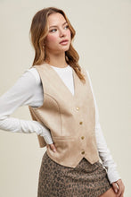 Load image into Gallery viewer, Stone Suede Button Up Vest