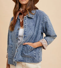 Load image into Gallery viewer, Medium Denim Quilted Jacket