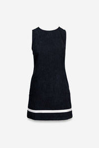 Black Soft Matte Two-Toned Shift Dress