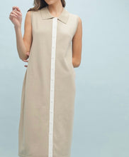 Load image into Gallery viewer, Mocha/White Midi Sweater Tank Dress