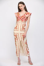 Load image into Gallery viewer, Ivory Multi Floral Print Ruffled Dress
