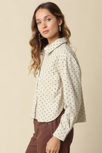 Load image into Gallery viewer, Lt. Taupe Polka Dot Button Down Shirt
