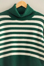 Load image into Gallery viewer, Green/Cream Striped Knit Sweater