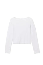 Load image into Gallery viewer, Perfect White Tee White Crispy Cotton LS Cuffed Top