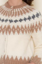 Load image into Gallery viewer, Cream Multi Print Knitted Cardigan