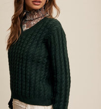 Load image into Gallery viewer, Hunter Green Classic V-Neck Sweater