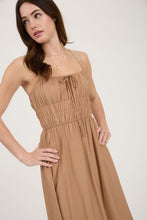 Load image into Gallery viewer, Mocha Frnt Tie Midi Dress