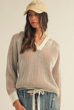 Load image into Gallery viewer, Camel/Cream Luxe Relaxed Hoodie Top
