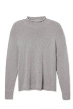 Load image into Gallery viewer, Perfect White Tee Heather Grey Cashmere Mock Neck Sweater