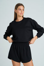 Load image into Gallery viewer, Black Scuba Sweatshirt/Short Set