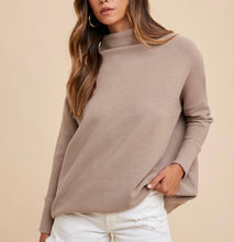 Load image into Gallery viewer, Mocha Oversized Textured Tunic Sweater