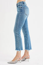 Load image into Gallery viewer, Risen Med. Denim HR Crop Straight Slim Jean