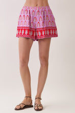 Load image into Gallery viewer, Purple Floral Printed Elastic Shorts
