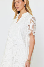 Load image into Gallery viewer, White Lace Overlay Collared Mini Dress