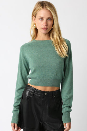 Green Cropped Sweater