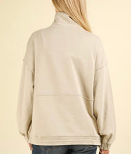 Load image into Gallery viewer, Beige Mineral Wash Button Down Pullover