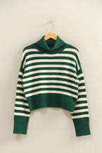 Load image into Gallery viewer, Green/Cream Striped Knit Sweater