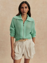 Load image into Gallery viewer, Varley Eloise Full Zip Knit- Dusty Jade Green