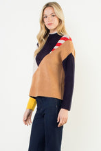 Load image into Gallery viewer, Beige Colorblock Pattern Knit Sweater (THML)