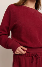 Load image into Gallery viewer, Z Supply Red Dahlia Clubhouse Textured Sweatshirt