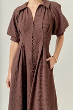 Load image into Gallery viewer, Brown Shirt Midi Dress