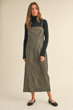 Load image into Gallery viewer, Brown Leather Mineral Wash Long Dress