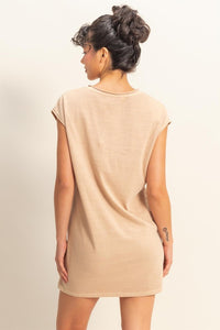 Throw On and Go Knit Dress Taupe