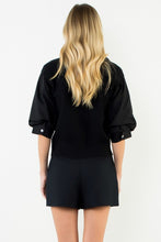 Load image into Gallery viewer, Black Double Sweater LS Top (THML)