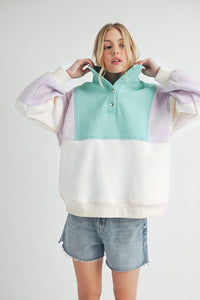 Lilac Seafoam Gio Colorblock Pullover