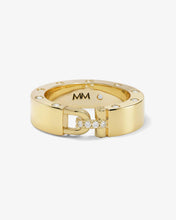 Load image into Gallery viewer, Melinda Maria Ashley Smooth Lock Ring-Gold/White