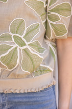 Load image into Gallery viewer, Olive Floral Embroidery Top