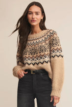 Load image into Gallery viewer, Z Supply Oatmeal Heather Kenaby Fair Isle Sweater