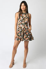Load image into Gallery viewer, Black Denim Multi Floral Slvls Dress