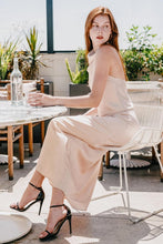 Load image into Gallery viewer, Champagne Satin Cowl Neck Halter Top