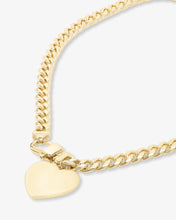 Load image into Gallery viewer, Melinda Maria Julian XL Heart Cuban Chain Necklace-16” Gold