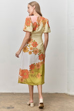 Load image into Gallery viewer, Multi Floral Print Bubble Slv Midi Dress