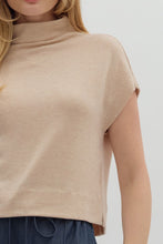 Load image into Gallery viewer, Knit Mock Neck SS Top