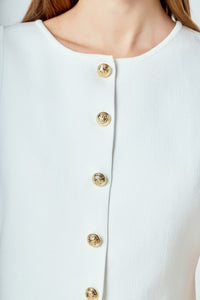 Cream Gold Button Knit Vest