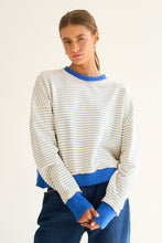Load image into Gallery viewer, Blue Striped Sweatshirt Top