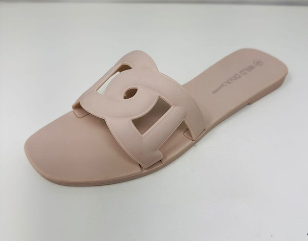 Nude Jelly Trendy Slides