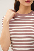 Load image into Gallery viewer, Coco/White Striped Knit SS Top