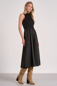 Black Mock Neck Slvls Maxi Dress