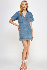 Blue Denim SS Mini Dress