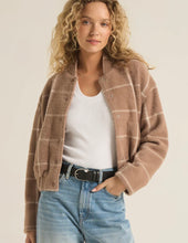 Load image into Gallery viewer, Z Supply Heather Taupe Lex Plaid Bomber Jacket